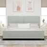 Cama  Cinza Claro 200x200 cm Veludo 5