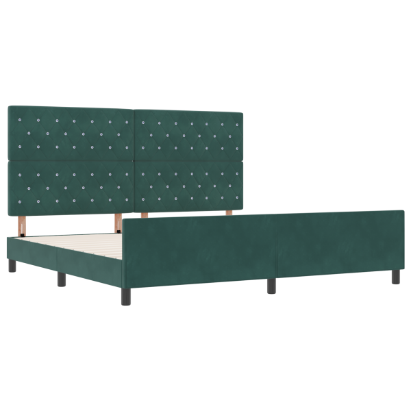 Cama  Verde Escuro 200x200 cm Veludo M 2
