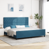 Cama  Azul Escuro 200x200 cm Veludo 1