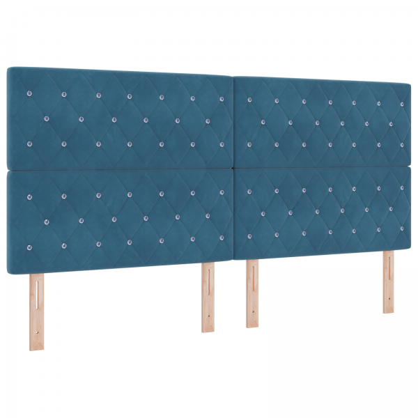 Cama  Azul Escuro 200x200 cm Veludo M 5