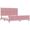 Estructura de cama terciopelo rosa 200x200 cm 2