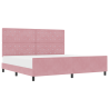 Estructura de cama terciopelo rosa 200x200 cm 3