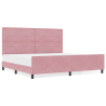 Estructura de cama terciopelo rosa 200x200 cm 4