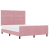 Estructura de cama terciopelo rosa 160x200 cm 3