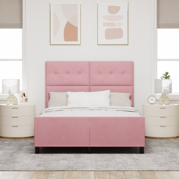 Cama  Rosa 160x200 cm Veludo M 5