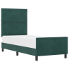 Estructura de cama terciopelo verde oscuro 80x200 cm 3