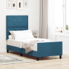 Estrutura de Cama de Veludo Azul Escuro  80x200 cm 1