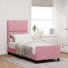 Estructura de cama terciopelo rosa 80x200 cm 1
