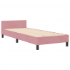 Estructura de cama terciopelo rosa 80x200 cm 2