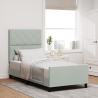 Estrutura de Cama  Cinza Claro 90x190 cm Veludo 1