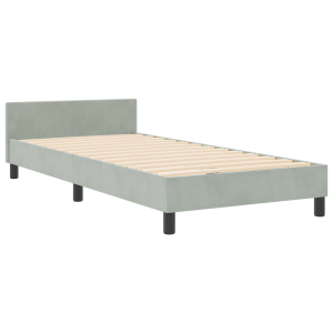 Estrutura de Cama  Cinza Claro 90x190 cm Veludo H