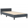 Estrutura de Cama  Cinza Escuro 90x190 cm Veludo 2