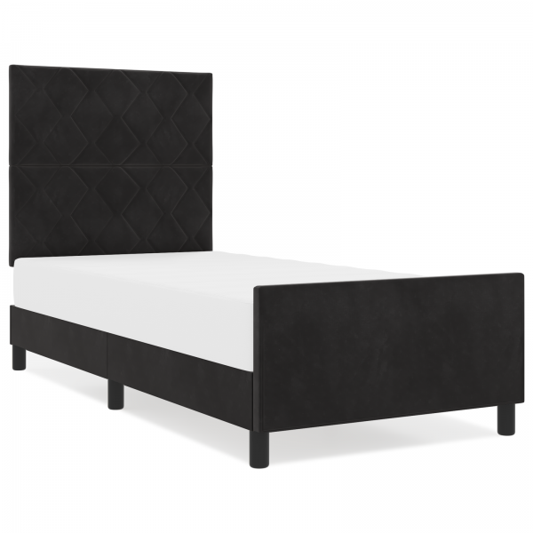 Estructura de cama terciopelo negro 90x190 cm M 4