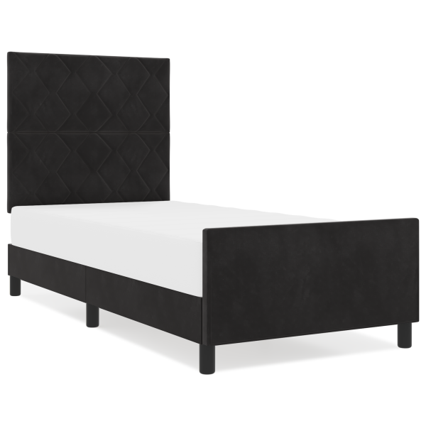Estrutura de Cama Preta 90x190 cm Veludo M 4