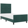 Estructura de cama terciopelo verde oscuro 90x190 cm 3