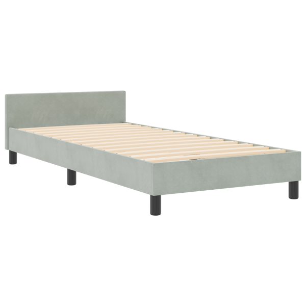 Estructura de cama terciopelo gris claro 90x200 cm M 2