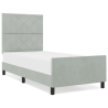 Cama  Cinza Claro 90x200 cm Veludo 4