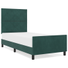 Cama  Verde Escuro 90x200 cm Veludo 4