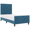 Cama  Azul Escuro 90x200 cm Veludo 3