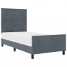 Dormitorio Marco de Cama Gris Oscuro 100x200 cm de Terciopelo 3