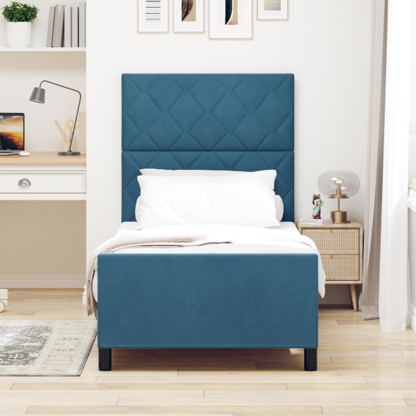 Cama  Azul Escuro 100x200 cm Veludo M 5