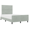 Cama  Cinza-claro 120x190 cm Veludo 3