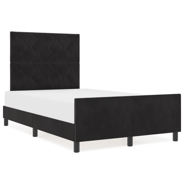 Estructura de cama terciopelo negro 120x190 cm M 4