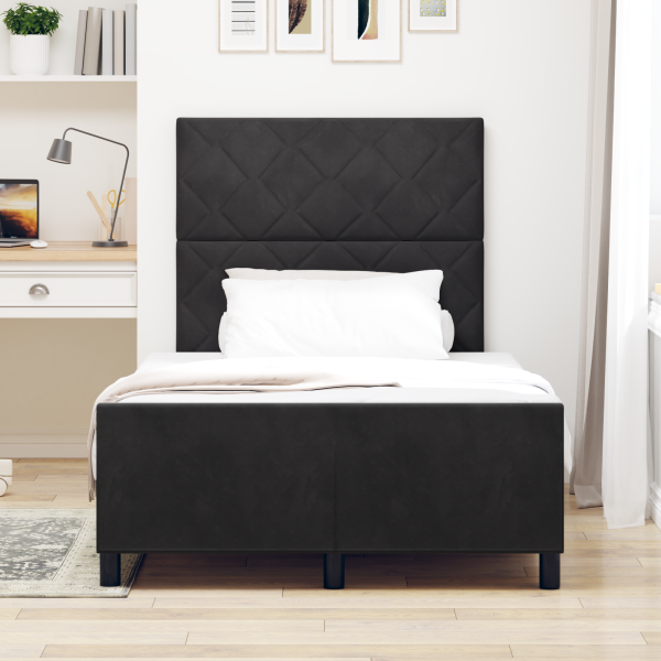 Cama  Preta 120x190 cm em Veludo M 5