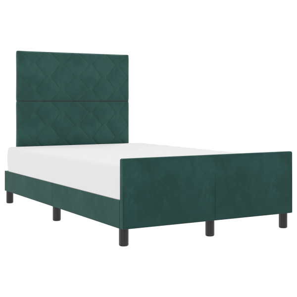 Base da Cama  Verde Escuro 120x190 cm Veludo M 3