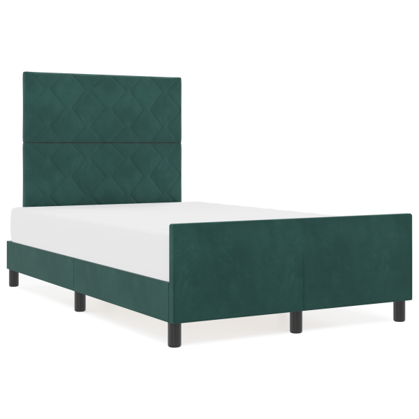 Estructura de cama terciopelo verde oscuro 120x190 cm M 4