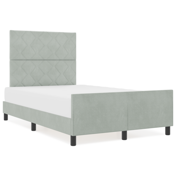 Estrutura de Cama  Cinza Claro 120x200 cm Veludo M 4
