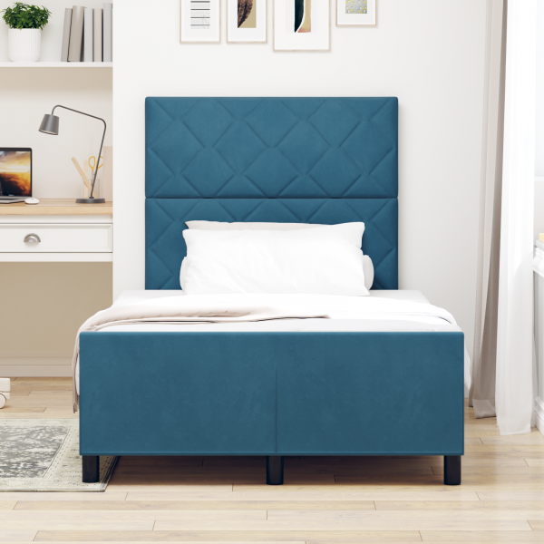 Cama  Azul Escuro 120x200 cm Veludo M 5
