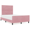 Estructura de cama terciopelo rosa 120x200 cm 4