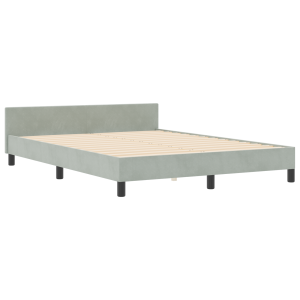 Estrutura de Cama  Cinza Claro 140x190 cm Veludo H