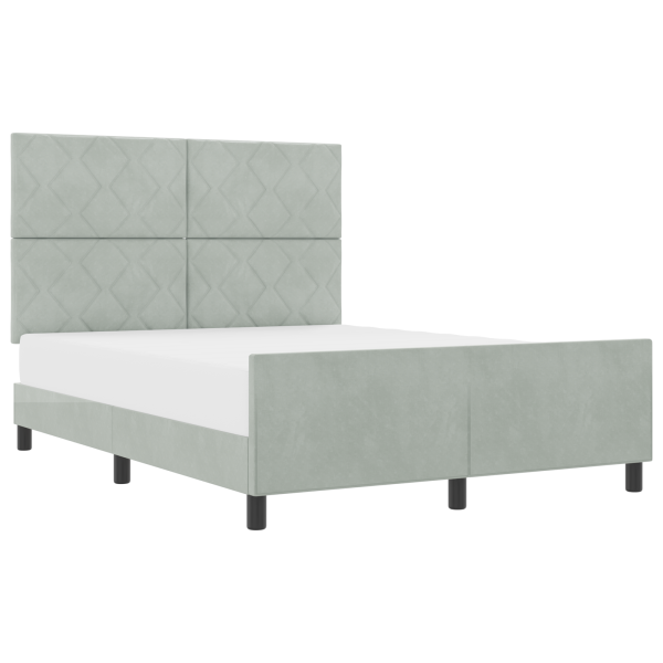 Estrutura de Cama  Cinza Claro 140x190 cm Veludo M 3