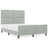 Estructura de cama terciopelo gris claro 140x190 cm 4