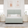 Estructura de cama terciopelo gris claro 140x190 cm 5