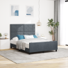 Estructura de cama terciopelo gris oscuro 140x190 cm 1