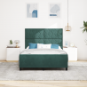 Estructura de cama terciopelo verde oscuro 140x190 cm 5