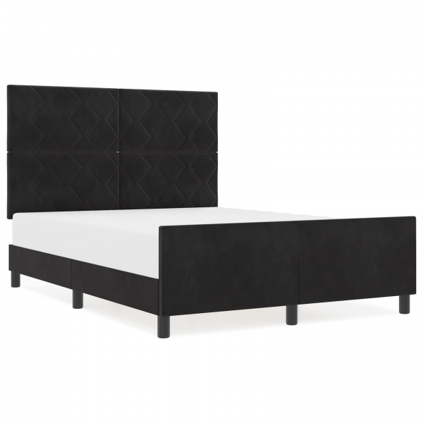 Estructura de cama terciopelo negro 140x200 cm M 4
