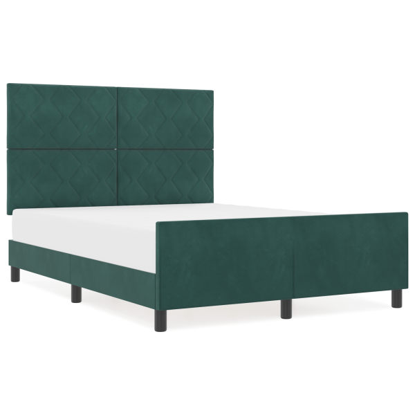 Estrutura de Cama  Verde Escuro 140x200 cm Veludo M 4