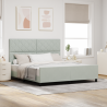 Estructura de cama terciopelo gris claro 180x200 cm 1