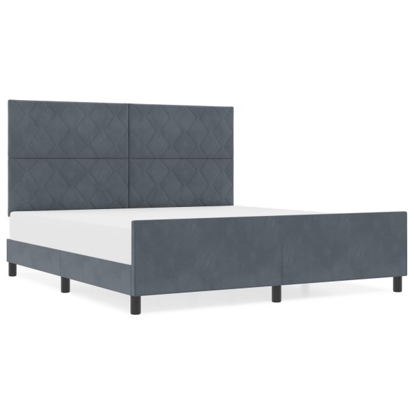 Estrutura de Cama  Cinza Escuro 180x200 cm Veludo M 4