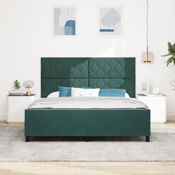 estrutura de cama  verde escuro 180x200 cm veludo M 5