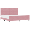 Estructura de cama terciopelo rosa 200x200 cm 3