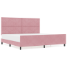 Estructura de cama terciopelo rosa 200x200 cm 4