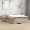 Marco de cama con cajones roble claro 120x190 cm Madera de calidad 4