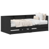 Cama de Dia com Gavetas Cinza Concreto 90x200 cm Madeira Reforçada 3