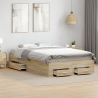 Estructura de cama roble Sonoma 140x200 cm madera contrachapada 1