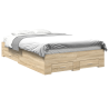 Estructura de cama roble Sonoma 140x200 cm madera contrachapada 3